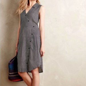 Anthropologie TYLHO Rayon Dress in Gingham Checkered Print XS
